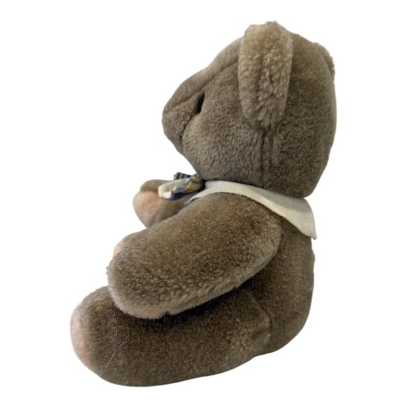 Gund Vintage 1982 Brown Teddy Bear With Collar Bow Plush Toy 6" Soft Collectible - Picture 7 of 7